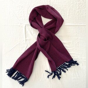 Like New! Lucky Brand Long ,Wine Red and Blue Scarf